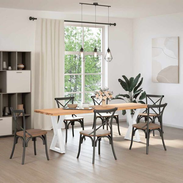 vidaXL Ruokap&ouml;yd&auml;n jalat 2 kpl valkoinen 50x(72-73,3) cm ter&auml;s