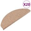 vidaXL Itsekiinnittyv&auml;t porrasmatot 20 kpl beige 65x22,5x3,5 cm