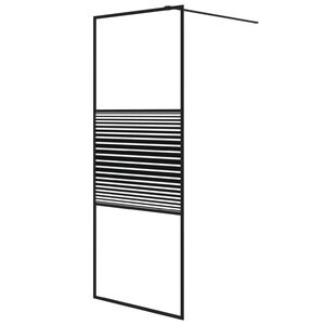 vidaXL Walk-in suihkusein&auml;ke musta 80x195 cm kirkas ESG-lasi