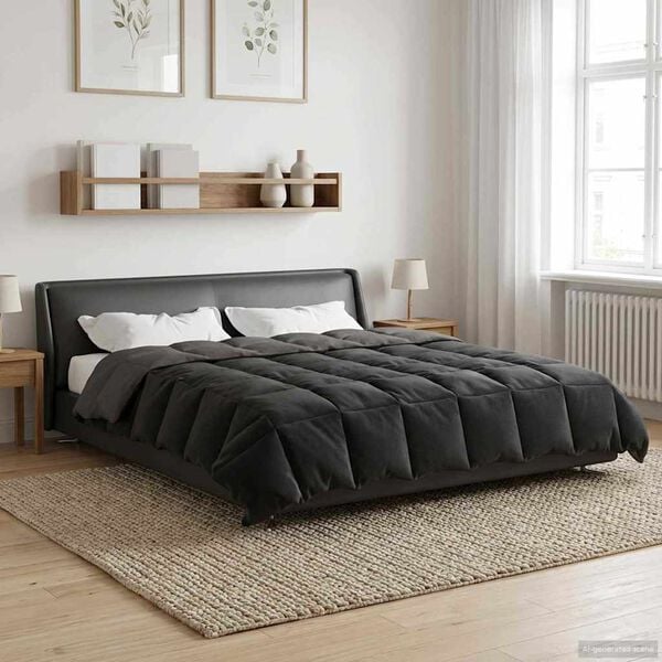 vidaXL Koko Vuoden Peitto Vaaleanharmaa 200 x 240 cm Mikrokuitu