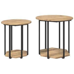 vidaXL Sivup&ouml;yt&auml;setti hyllyll&auml; 2 pcs Ruskea