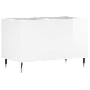 vidaXL LP-levyjen s&auml;ilytyskaappi korkeakiilto valk. 74,5x38x48 cm puu