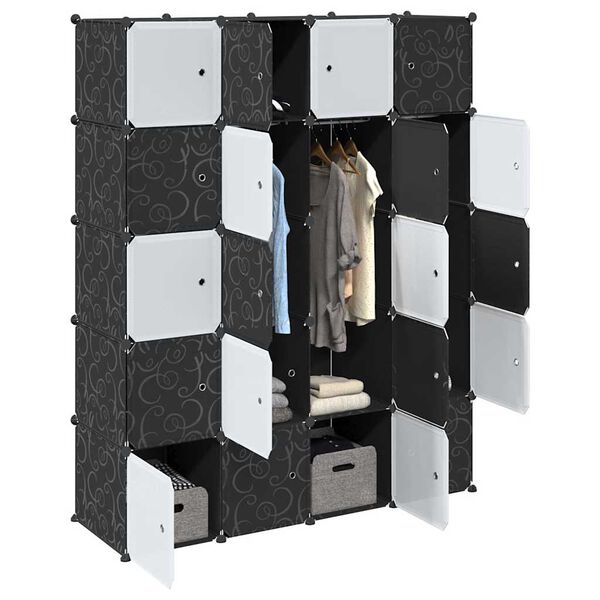 vidaXL Tallennuskuution järjestäjä 20kuutiolla ja ripustustangoilla PP