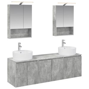 vidaXL Kylpyhuoneen kaappisetti 5 pcs Betoninharmaa Tekninen puu