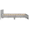 vidaXL Sängynrunko päädyllä ja LED-valoilla betoninharmaa 200x200 cm