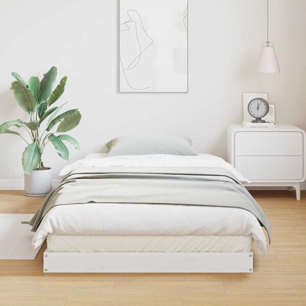 vidaXL Lattiapunkka Valkoinen 90 x 210 cm Täysi Mänty