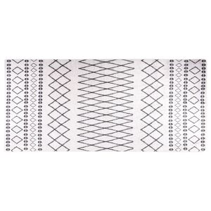 vidaXL Matto pestävä 80x300 cm musta ja valkoinen liukumaton