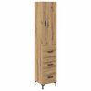 vidaXL Korkea kaappi Artisan tammi 34,5 x 34 x 180 cm Tekninen puu