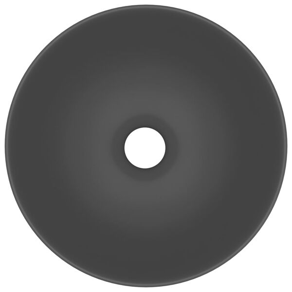 vidaXL Kylpyhuoneen pesuallas keraaminen tummanharmaa py&ouml;re&auml;