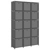 vidaXL 15 kuution esittelyhylly + laatikot harm. 103x30x175,5cm kangas