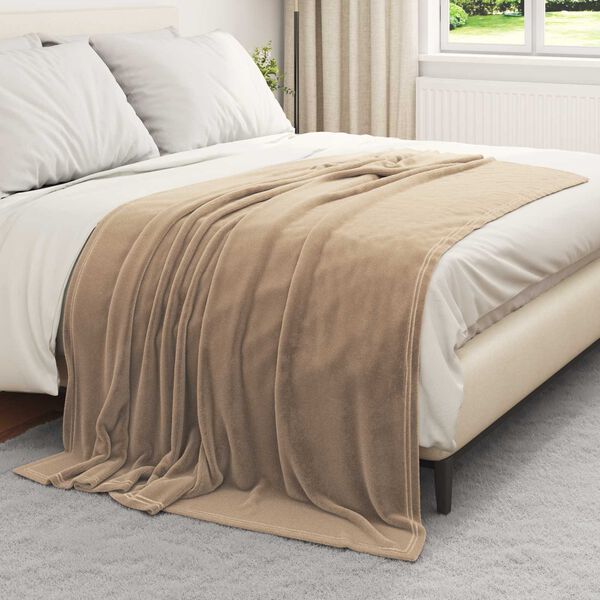 vidaXL Heittop&auml;&auml;llys 6 pcs Camel 5FT King Size Fleese