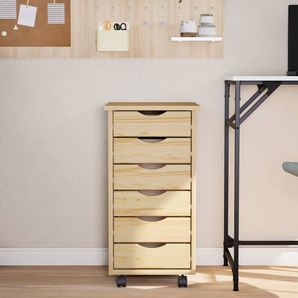 vidaXL Rullakaappi laatikoilla MOSS Kirkas lakka 34 x 39 x 65,5 cm