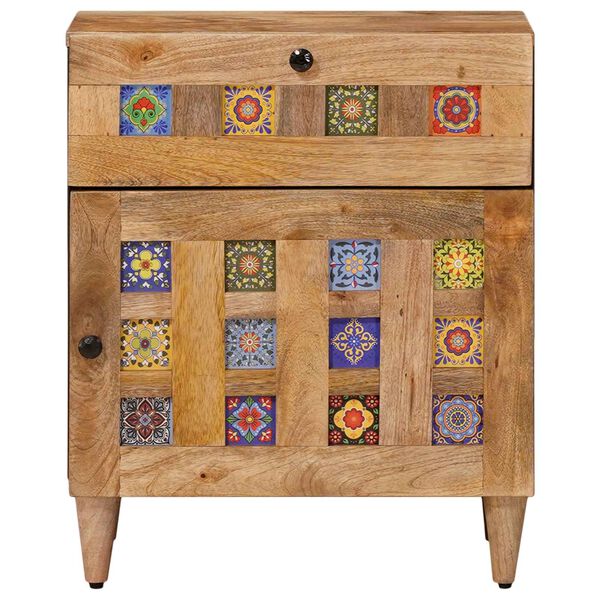 vidaXL Y&ouml;p&ouml;yt&auml;kaappi Luonnollinen 50 x 33 x 60 cm Kiinte&auml; mango puu