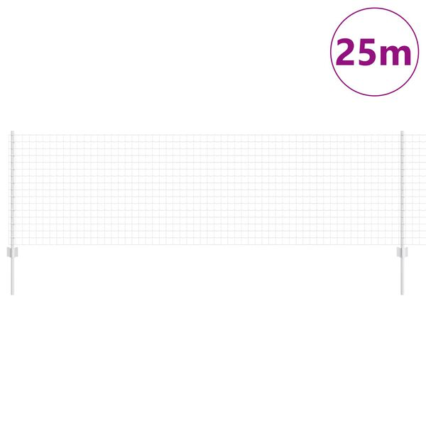 vidaXL Aita ja Tuki Hopea 0,8 x 25 m Ter&auml;s