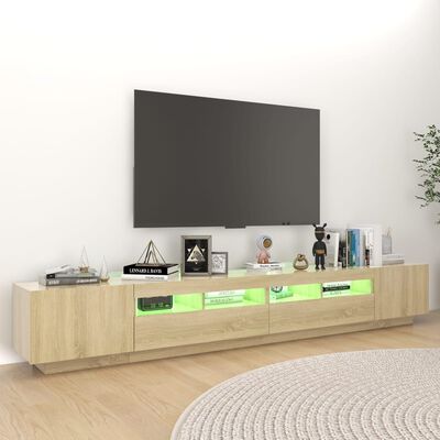 vidaXL TV-taso LED-valoilla Sonoma-tammi 260x35x40 cm