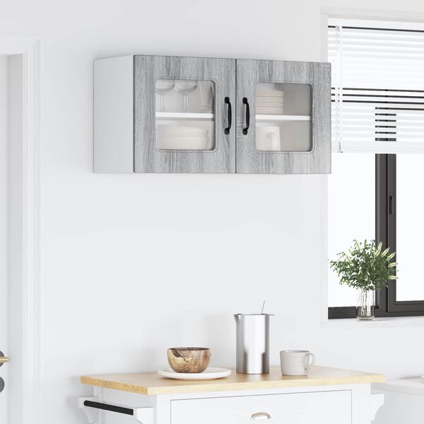 vidaXL Keitti&ouml;kaappi Kalmar Harmaa Sonoma 80 x 31 x 40 cm Tekninen puu