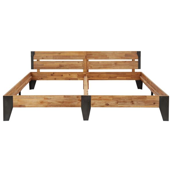 vidaXL Sängynrunko akaasiapuu harjatulla viimeistelyllä 180x200cm