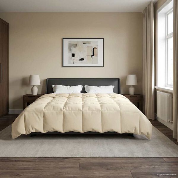 vidaXL Talvityyny Quiltottu Kerma 240 x 260 cm Mikrokuitu