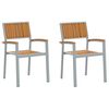 vidaXL Pinottava tuoli 2 pcs Ruskea 56 x 57 x 87 cm Tihe&auml; akasiapuu