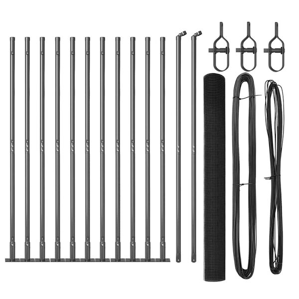 vidaXL Aitalatu Harmaa 25 x 1,4 m (12 x 12 mm verkko) Ter&auml;s ja PVC