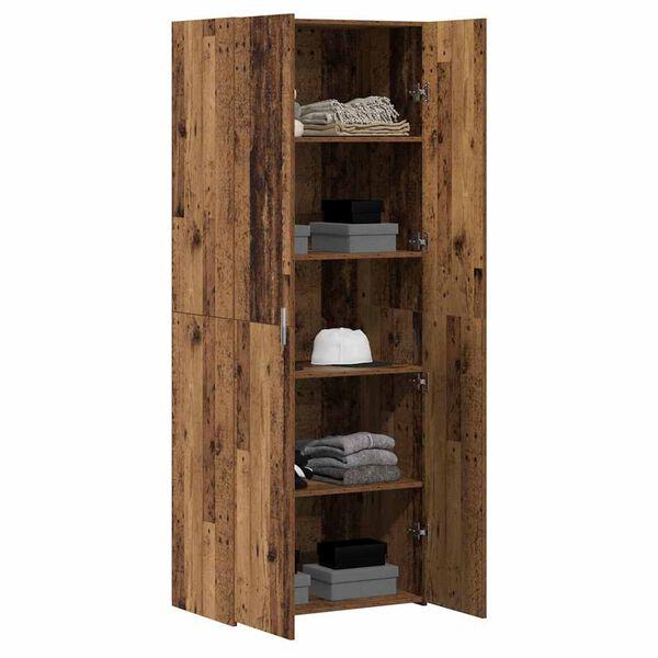 vidaXL Korkea kaappi 2 pcs Vanha puu 70 x 42,5 x 185 cm