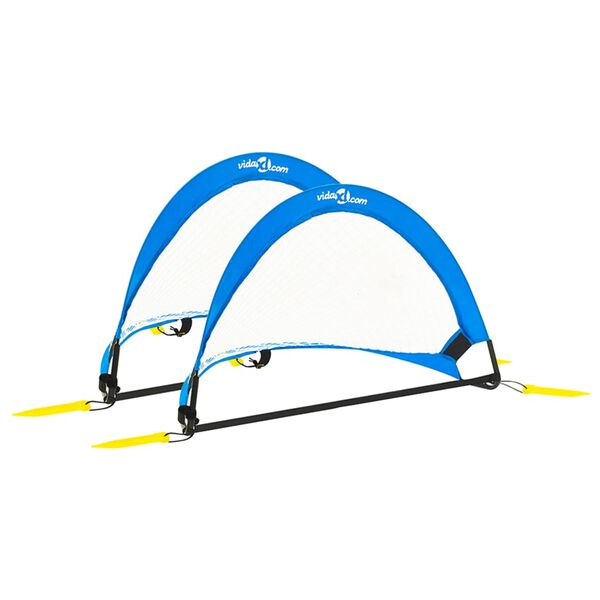 vidaXL Lasten jalkapallomaali 2 kpl s&auml;ilytyspussi 75,5x46x48 cm