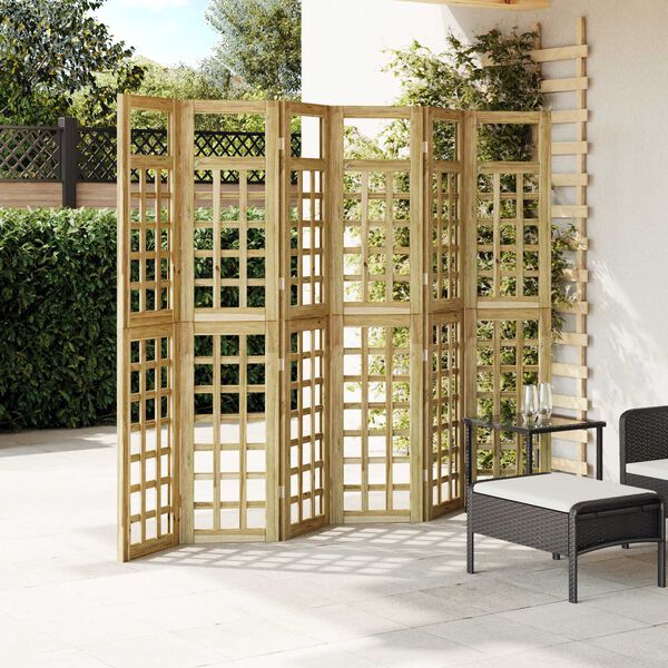 vidaXL Näkösuoja 6 pcs Ruskea 240 x 180 cm Impregnoitu mänty