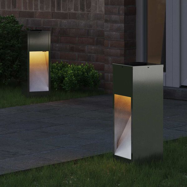 vidaXL Aurinkoinen LED-polkuvalo 2 pcs Galvanoitu Galvanoitu