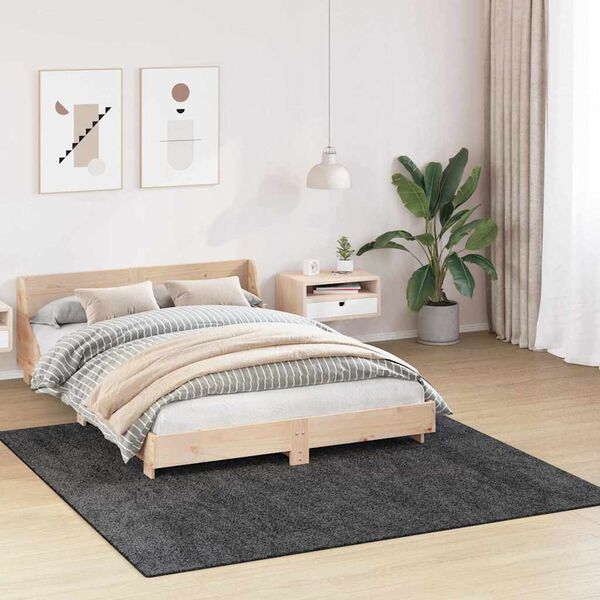 vidaXL Liukumaton Shaggy Matto Tummanharmaa 200 x 200 cm PP