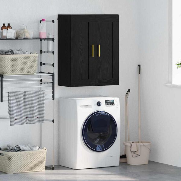 vidaXL Sein&auml;kaappi Musta tammi. 69,5 x 34 x 90 cm Tekninen puu