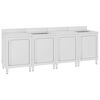 vidaXL Kaupallinen tiskiallaskaappi 240x60x96 cm ruostumaton ter&auml;s