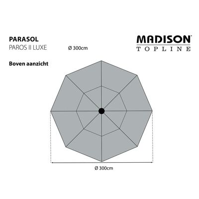 Madison Päivänvarjo Paros II Luxe 300 cm vaaleanvihreä