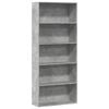 vidaXL Kirjahylly betoninharmaa 80x30x189 cm lastulevy