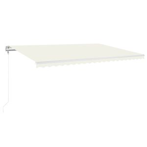vidaXL Automaattisesti sis&auml;&auml;nkelattava markiisi 500x350 cm kerma