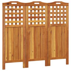 vidaXL 3-paneelinen Tilanjakaja 121,5x2x115 cm t&auml;ysi akasiapuu