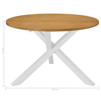 vidaXL Ruokapöytä valkoinen 120x75 cm MDF
