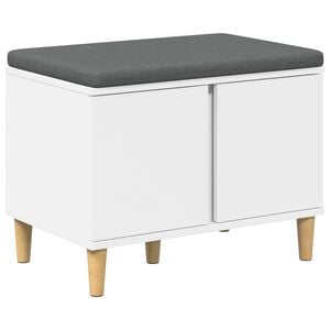 vidaXL Halli penkki tyynyll&auml; s&auml;ilytystilassa Valkoinen 60 x 38 x 46 cm