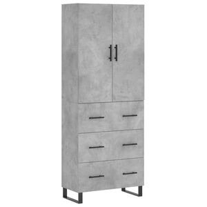 vidaXL Kaappi betoninharmaa 69,5x34x180 cm tekninen puu