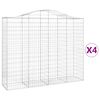 vidaXL Kaarevat kivikorit 4 kpl 200x50x160/180 cm galvanoitu rauta