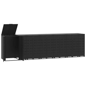 vidaXL Roskalaatikon s&auml;ilytystila kuudelle musta 414x79x117 cm ter&auml;s