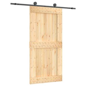 vidaXL Liukuovi 100 x 210 cm Massiivinen m&auml;nty (k&auml;sittelem&auml;t&ouml;n)