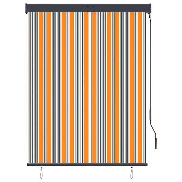 vidaXL Ulkorullaverho 120x250 cm keltainen ja sininen