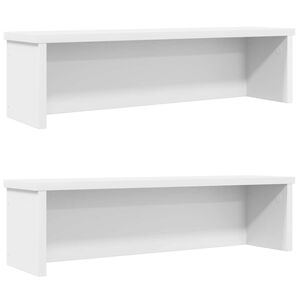 vidaXL Keitti&ouml;telineet pinottava 2 kpl valkoinen 50x15x16 cm