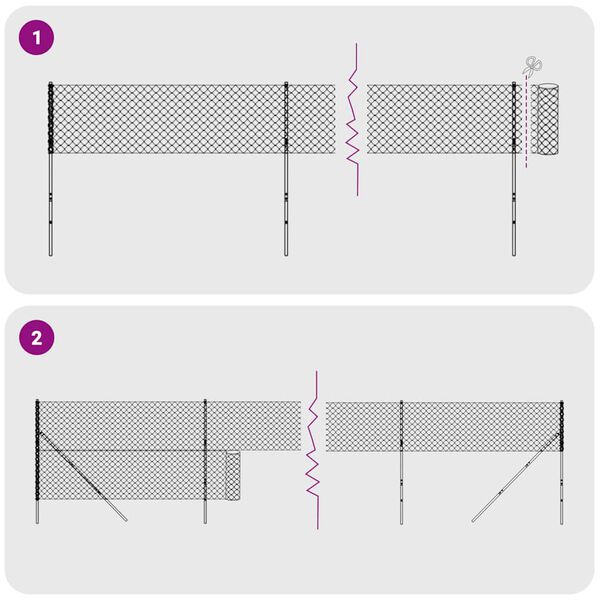 vidaXL Verkkoaita maapiikeillä antrasiitti 2x10 m