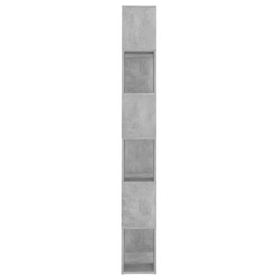 vidaXL Kirjahylly/tilanjakaja betoninharmaa 60x24x186 cm lastulevy