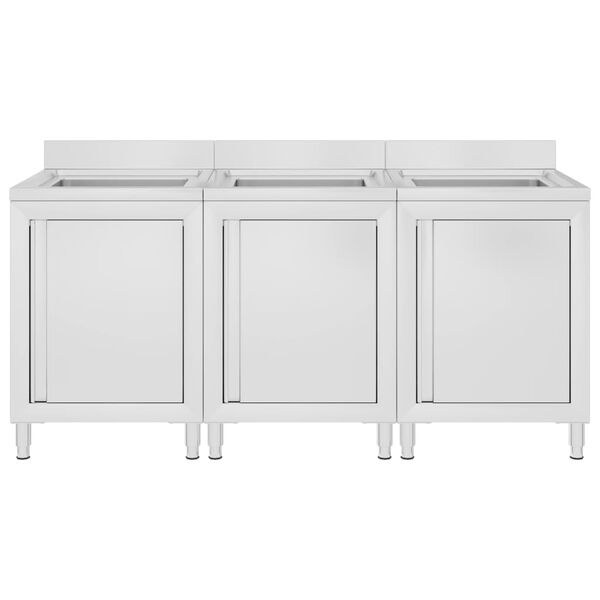 vidaXL Kaupalliset tiskiallaskaapit 3 kpl ruostumaton ter&auml;s