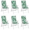 vidaXL Korkeaselkäisen tuolin tyynyt 6 kpl lehtikuvio kangas