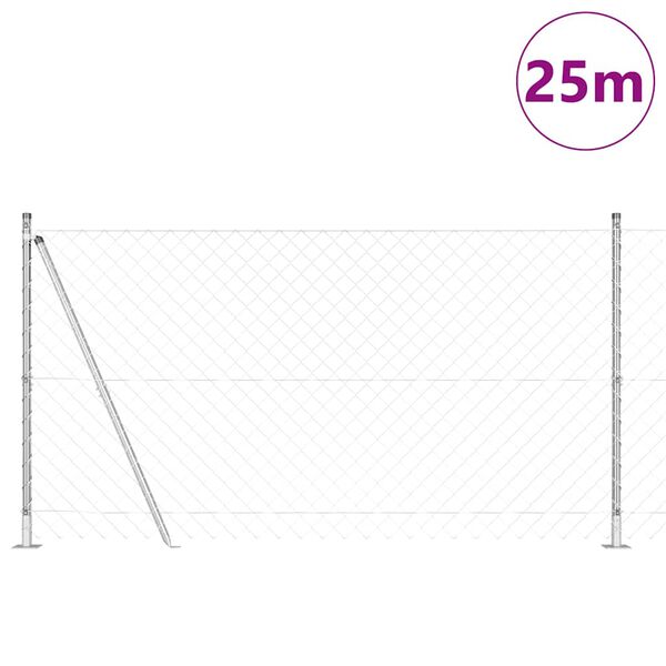 vidaXL Aitalatu Hopea 25 x 1,2 m (60 x 60 mm verkko) Ter&auml;s