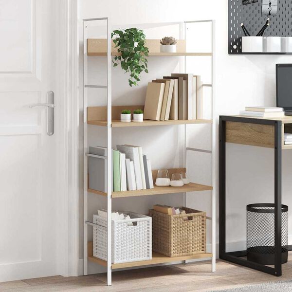 vidaXL 4-tasoinen kirjahylly tammi 60x27,6x124,5 cm tekninen puu