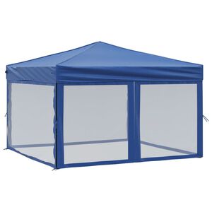 vidaXL Kokoontaittuva juhlateltta sivuseinill&auml; sininen 3x3 m